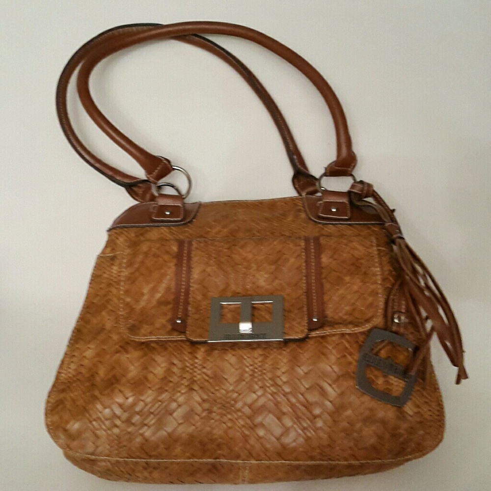 Ellen Tracy Vegan Leather Satchel Purse Handbag